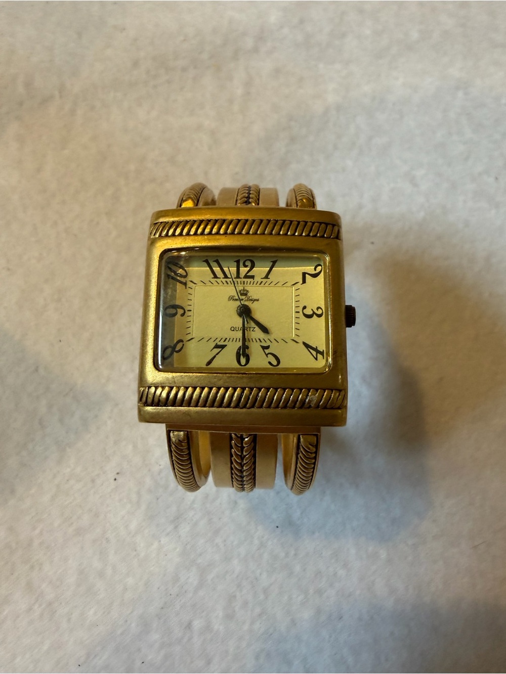 Premier Designs Gold-Tone Cuff Bracelet Watch